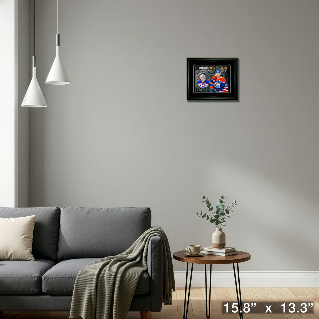 Connor McDavid Edmonton Oilers Captain Portrait Frame – Detail – Frameworth