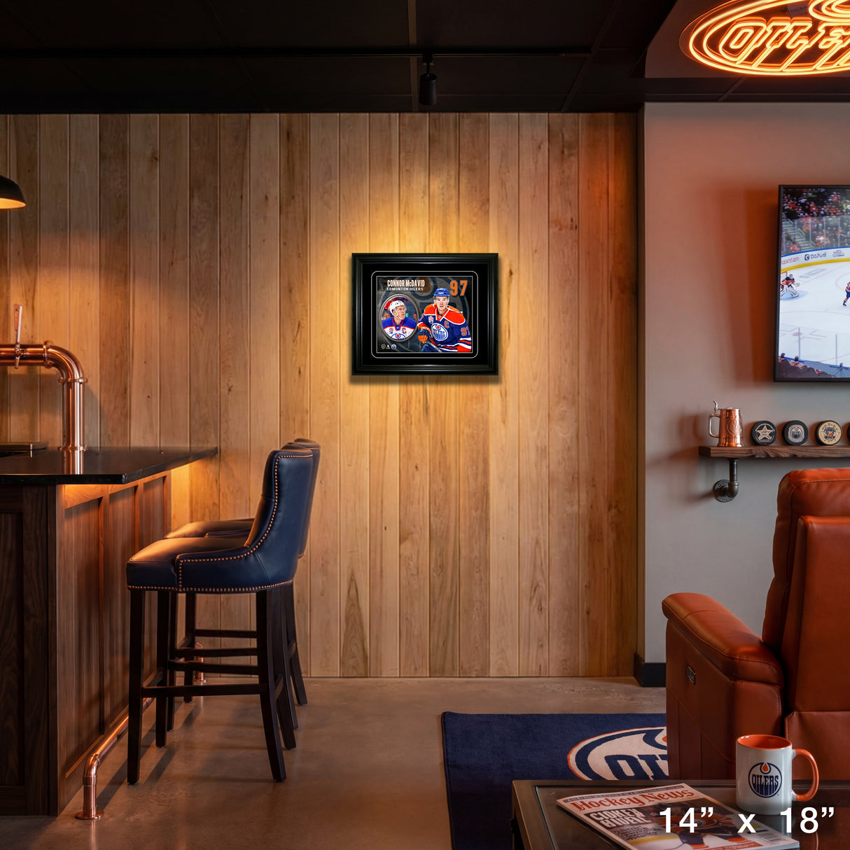 Connor McDavid Edmonton Oilers Captain Portrait Frame – View 4 – Frameworth