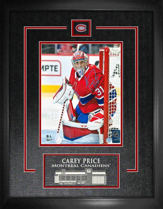 Carey Price Montreal Canadiens Signed Framed 8x10 Red Hugging Post Photo - Frameworth Sports Canada 