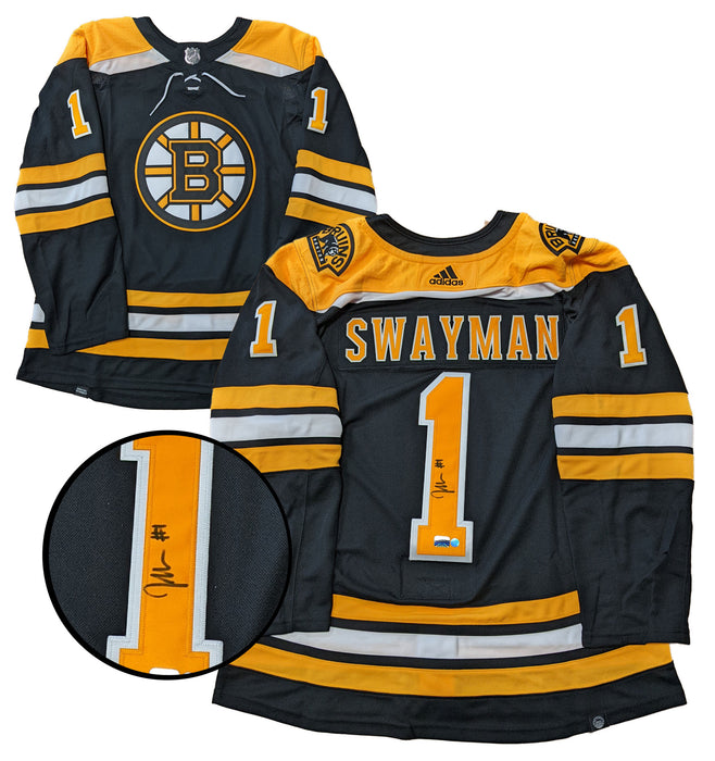 Jeremy Swayman Signed Boston Bruins Authentic Black Adidas Jersey - Frameworth Sports Canada 