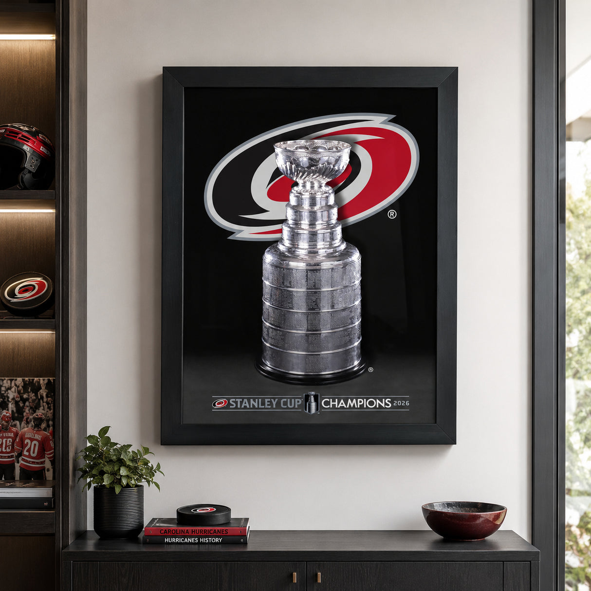 Carolina Hurricanes 16x20 Frame 2026 Stanley Cup Champions - room wall lifestyle image