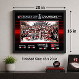 Carolina Hurricanes 16x20 Frame 2026 Stanley Cup Champions Team Celebration - unboxing lifestyle image