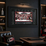 Carolina Hurricanes 24x36 Replica Signature Frame 2026 Stanley Cup Champions - display wall lifestyle image