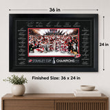 Carolina Hurricanes 24x36 Replica Signature Frame 2026 Stanley Cup Champions - finished size infographic