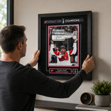 Taylor Hall 16x20 Replica Signature Frame Carolina Hurricanes 2026 Stanley Cup Champions - hanging installation lifestyle image