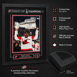 Seth Jarvis 16x20 Replica Signature Frame Carolina Hurricanes 2026 Stanley Cup Champions - feature details infographic