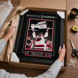 Sebastian Aho 16x20 Replica Signature Frame Carolina Hurricanes 2026 Stanley Cup Champions - collector holding framed print image