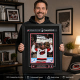 Jordan Staal 16x20 Replica Signature Frame Carolina Hurricanes 2026 Stanley Cup Champions - collector holding framed print image