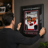 Frederik Andersen 16x20 Replica Signature Frame Carolina Hurricanes 2026 Stanley Cup Champions - hanging installation lifestyle image