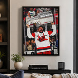 Seth Jarvis 20x29 Framed Canvas Carolina Hurricanes 2026 Stanley Cup Champions - room wall lifestyle image