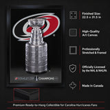 Carolina Hurricanes 20x29 Framed Canvas 2026 Stanley Cup Champions - feature details infographic