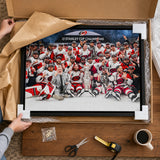 Carolina Hurricanes 20x29 Framed Canvas Celebration 2026 Stanley Cup Champions - unboxing lifestyle image