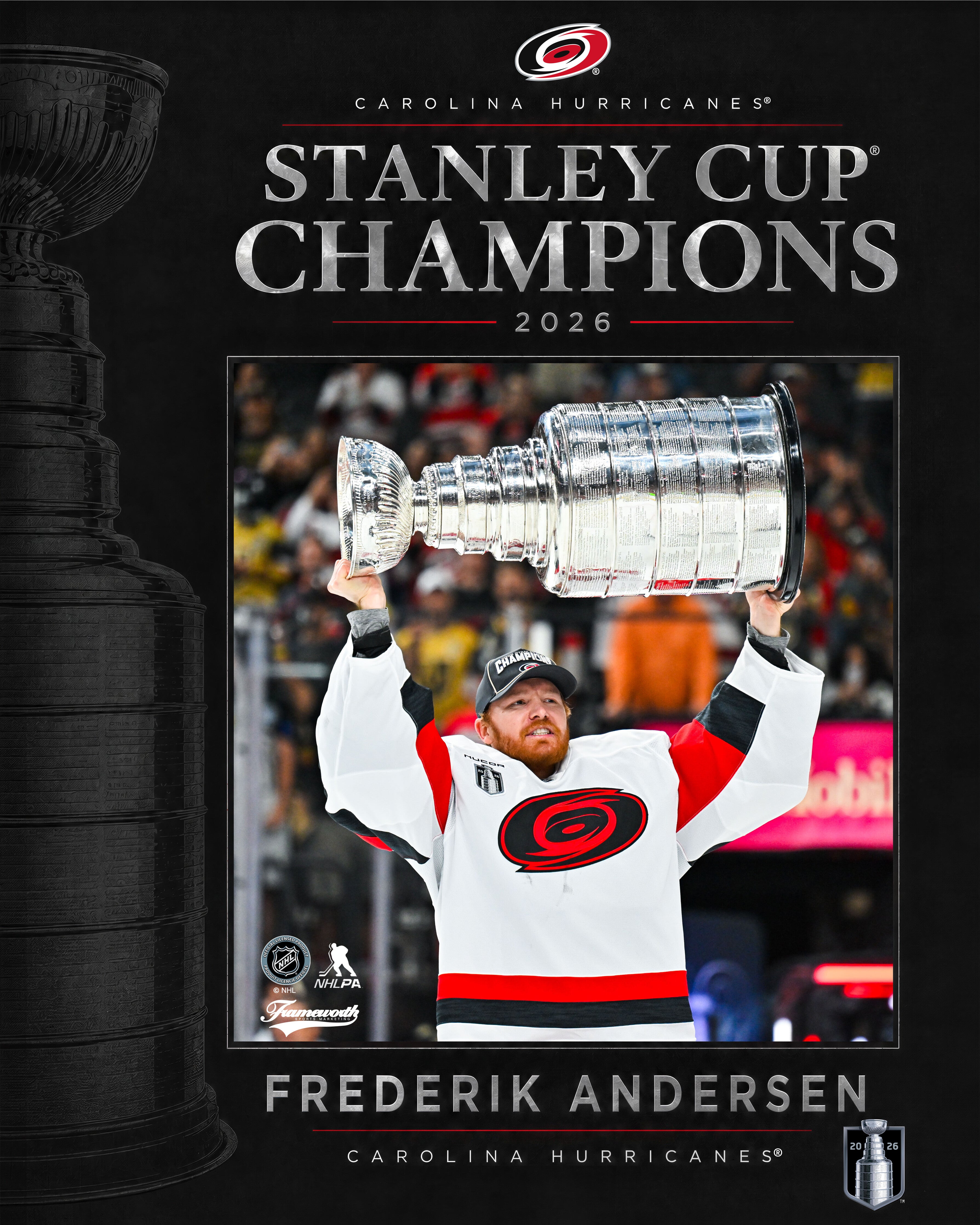 Frederik Andersen 16x20 PhotoGlass Frame Carolina Hurricanes 2026