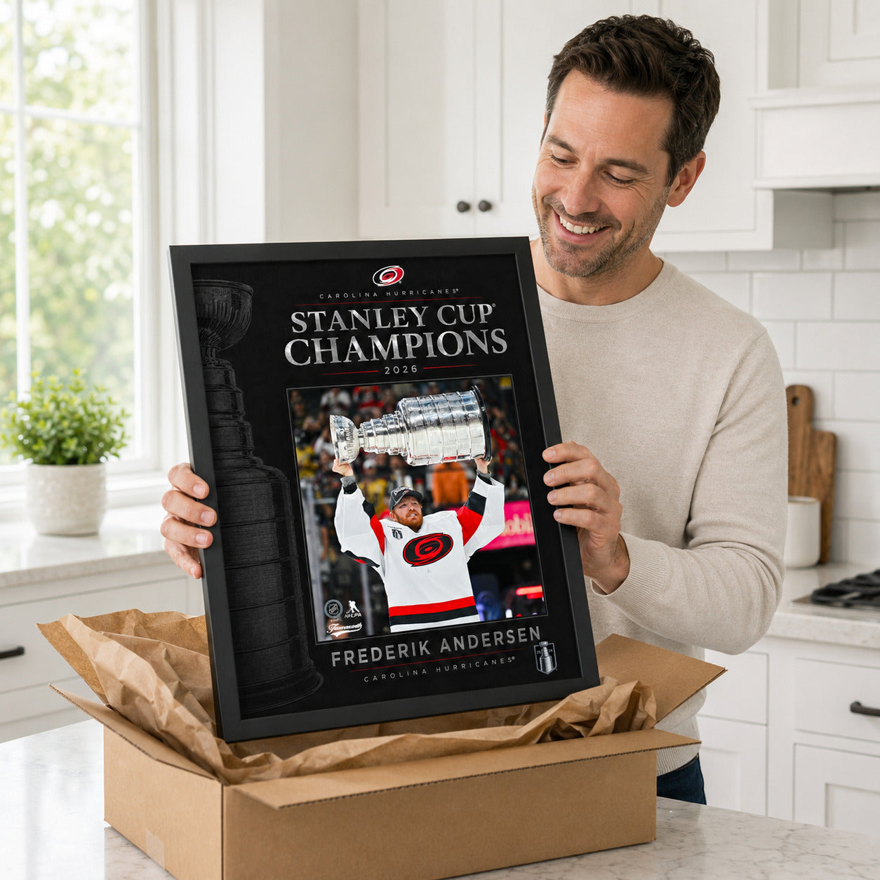 Frederik Andersen 16x20 PhotoGlass Frame Carolina Hurricanes 2026