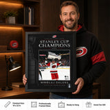 Nikolaj Ehlers 16x20 PhotoGlass Frame Carolina Hurricanes 2026 Stanley Cup Champions held as framed Carolina Hurricanes wall art