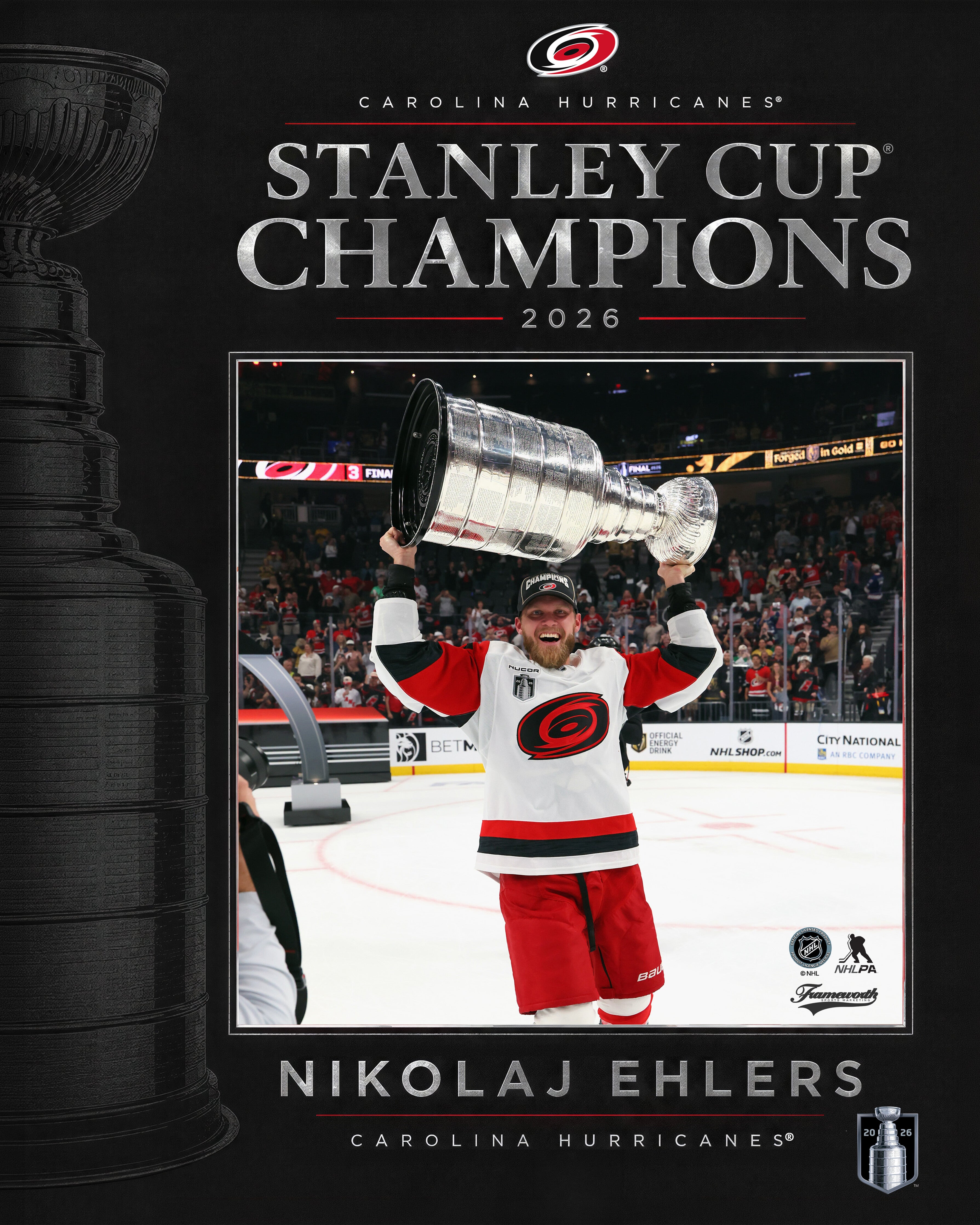Nikolaj Ehlers 16x20 PhotoGlass Frame Carolina Hurricanes 2026