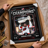 Jordan Staal 16x20 PhotoGlass Frame Carolina Hurricanes 2026 Stanley Cup Champions Shield Design lifestyle 3 image