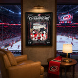 Nikolaj Ehlers 16x20 PhotoGlass Frame Carolina Hurricanes 2026 Stanley Cup Champions Shield Design Facsimile Signature Edition lifestyle 5 image