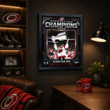 Sebastian Aho 16x20 PhotoGlass Frame Carolina Hurricanes 2026 Stanley Cup Champions Shield Design lifestyle 1 image