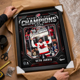 Seth Jarvis 16x20 PhotoGlass Frame Carolina Hurricanes 2026 Stanley Cup Champions Shield Design lifestyle 3 image