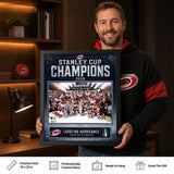 Carolina Hurricanes 16x20 PhotoGlass Frame 2026 Stanley Cup Champions Ice Design held as framed Carolina Hurricanes wall art