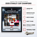 Frederik Andersen 16x20 PhotoGlass Frame Carolina Hurricanes 2026 Stanley Cup Champions Ice Design PhotoGlass product features and dimensions