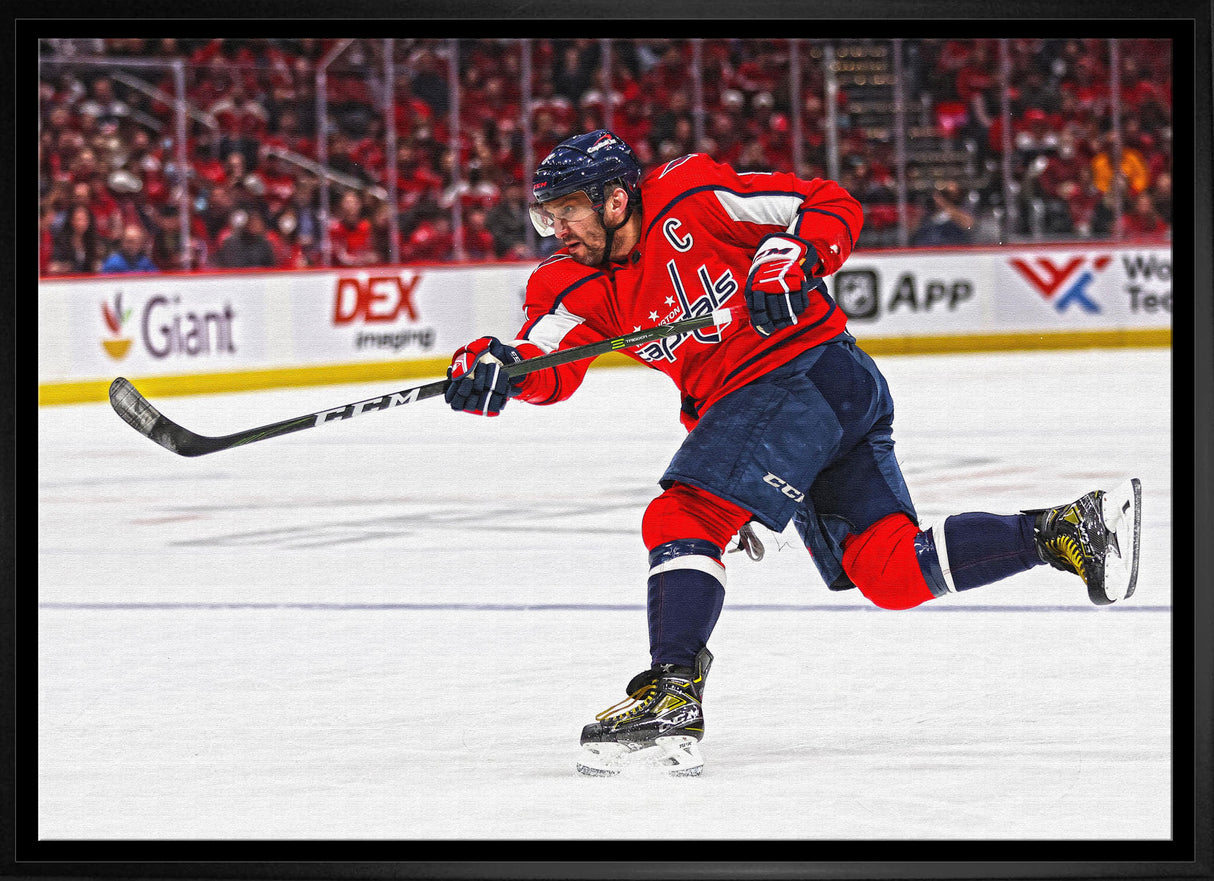 Alex Ovechkin Washington Capitals Framed 20x29 Shooting Canvas