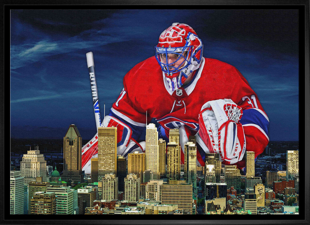 Carey Price 20x29 Framed Canvas Canadiens Skyline