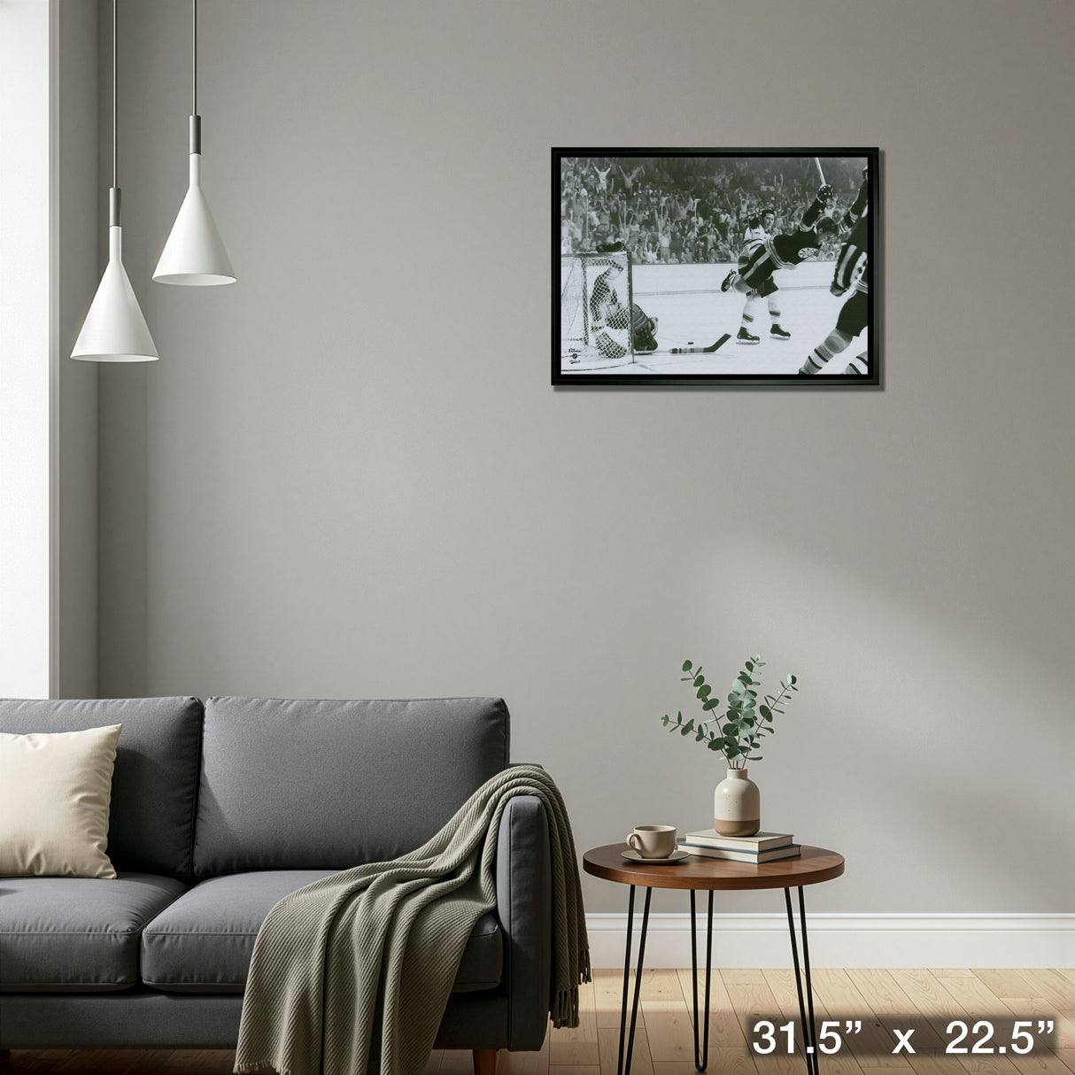 Bobby Orr 20x29 Framed Canvas Bruins The Goal-H – Detail – Frameworth