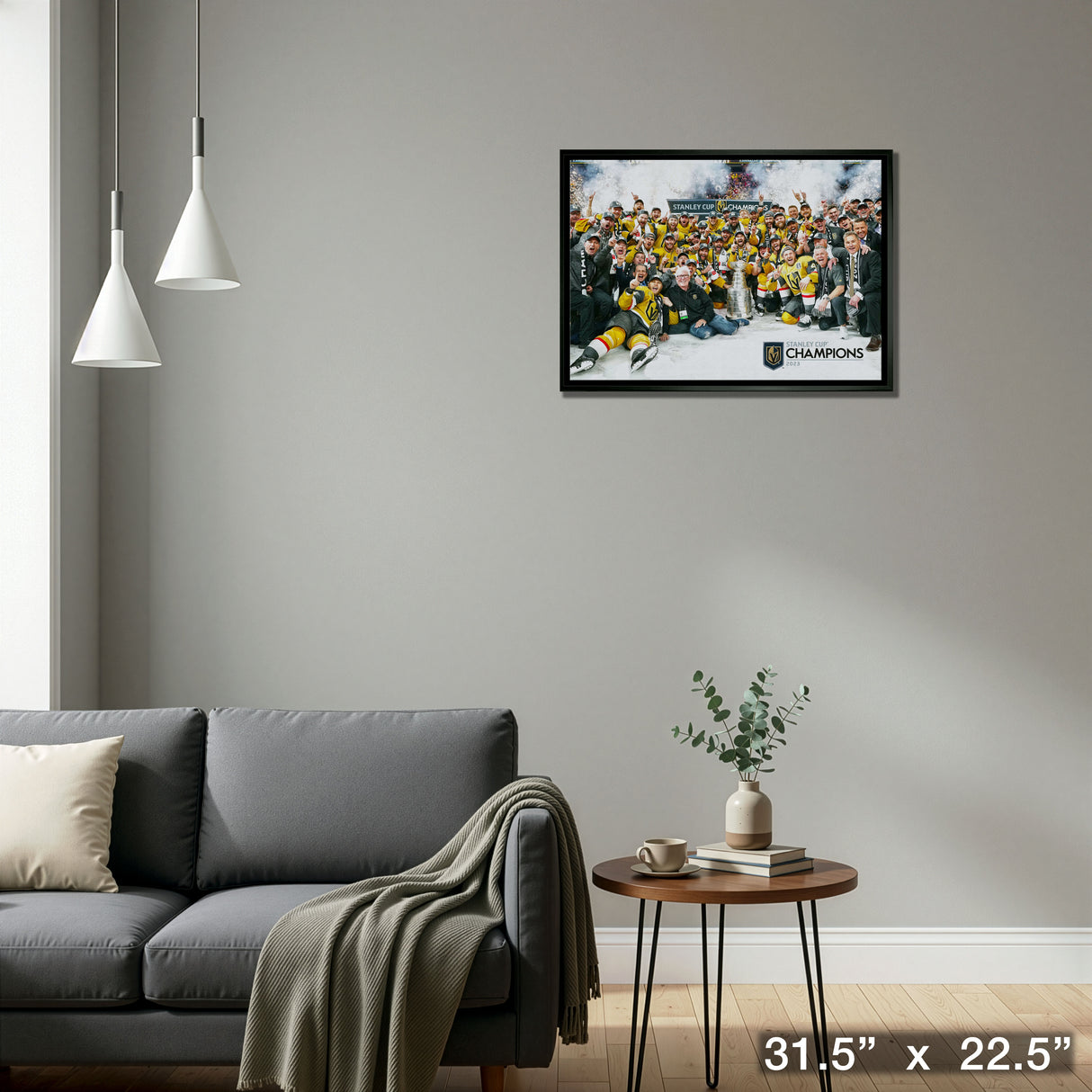 Vegas Golden Knights 20x29 Framed Canvas 2023 Stanley Cup – Detail – Frameworth