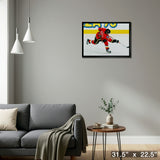 Jarome Iginla 20x29 Framed Canvas Flames Shooting-H – Detail – Frameworth