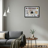 Connor Bedard 20x29 Framed Canvas Blackhawks First Game – Detail – Frameworth