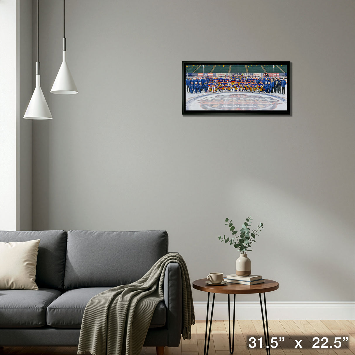 Edmonton Oilers Framed 12x29 Canvas 2023 Heritage Classic-H – Detail – Frameworth