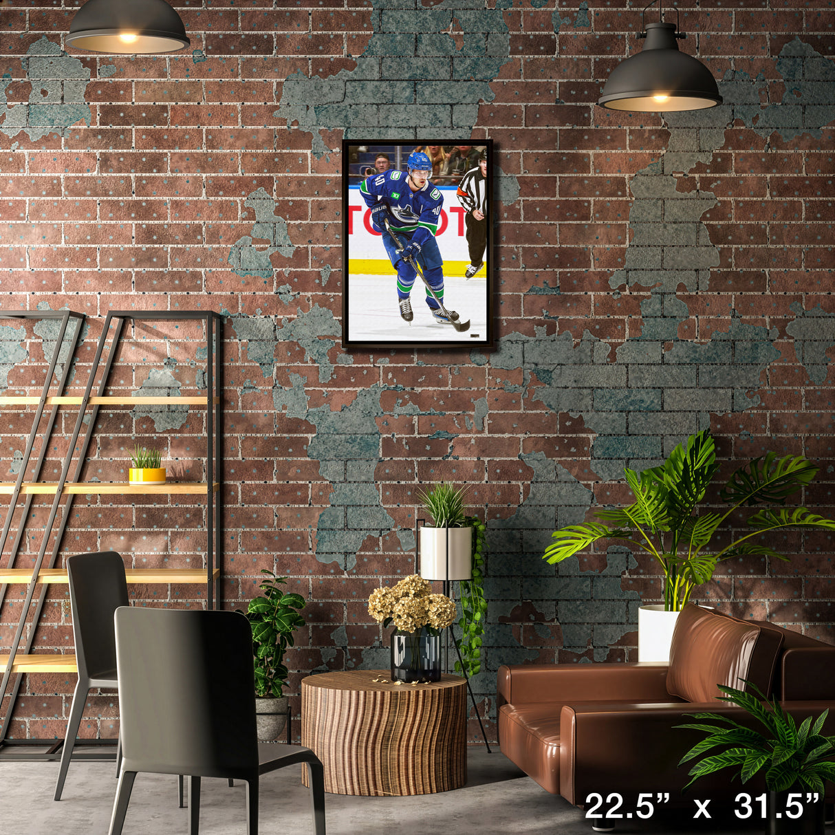 Elias Pettersson Framed 20x29 Canvas Canucks Action-V – Lifestyle – Frameworth