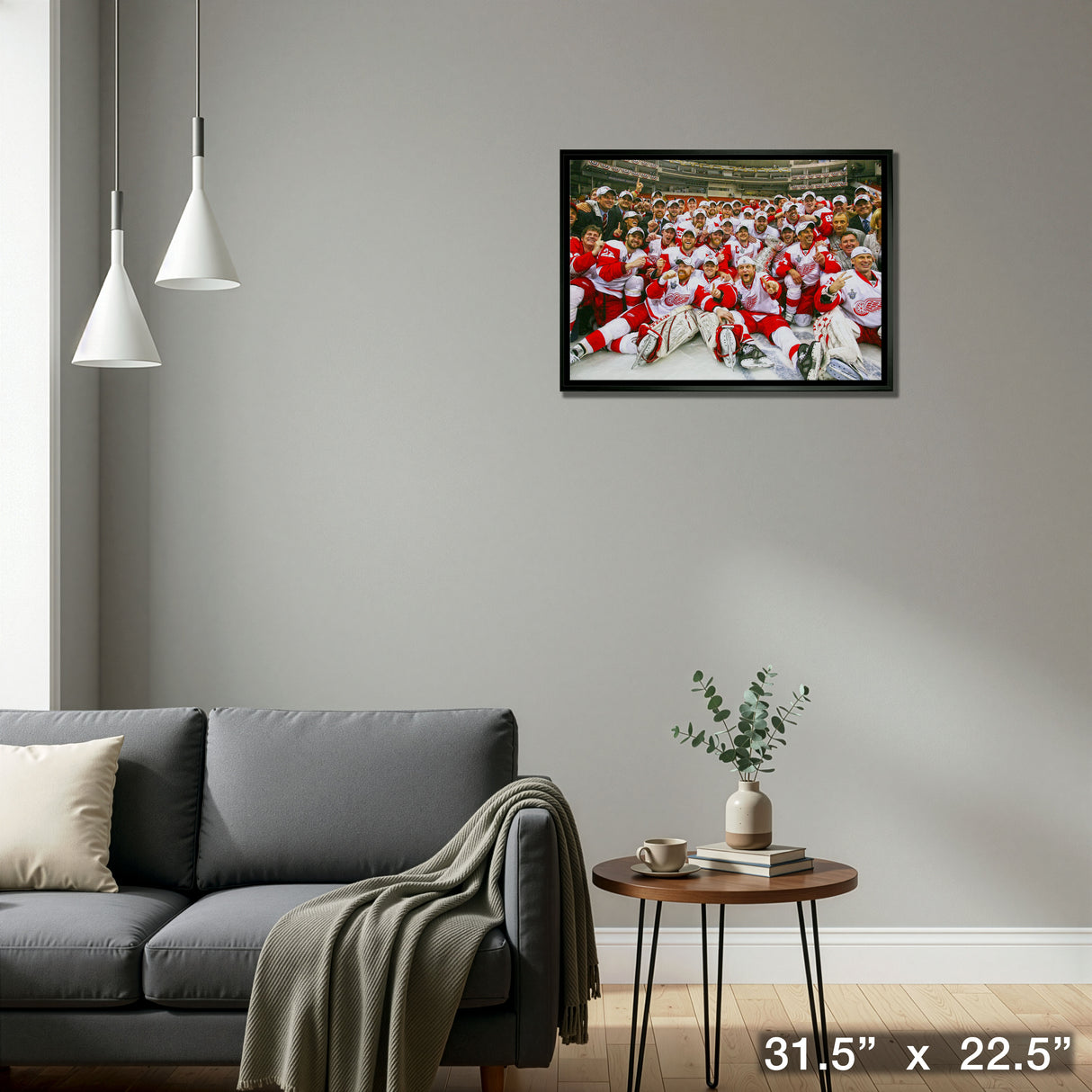 Detroit Red Wings 20x29 Framed Canvas 2008 Stanley Cup – Detail – Frameworth