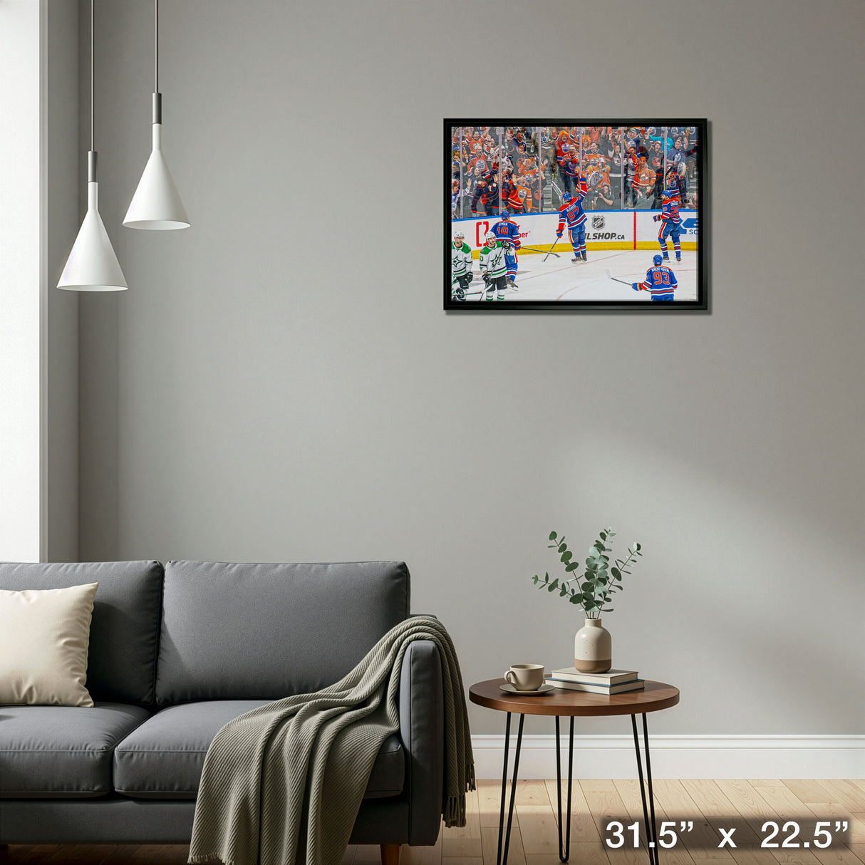 Edmonton Oilers 20x29 Framed Canvas Conference Final Celebration – Detail – Frameworth