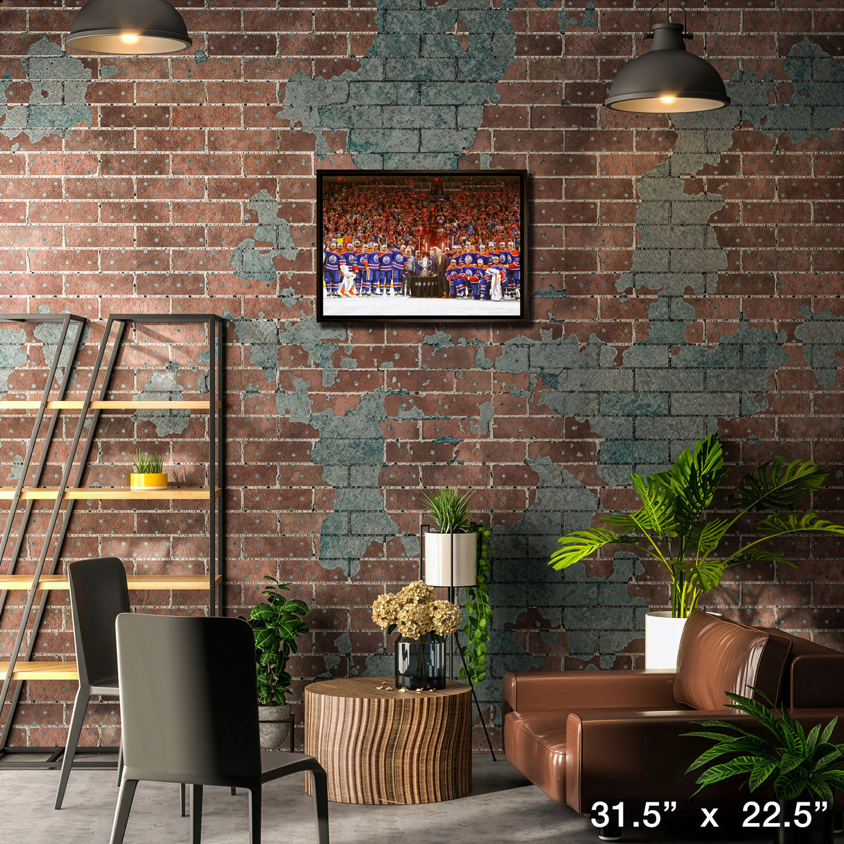 Edmonton Oilers 20x29 Framed Canvas Conference Final Trophy – Lifestyle – Frameworth