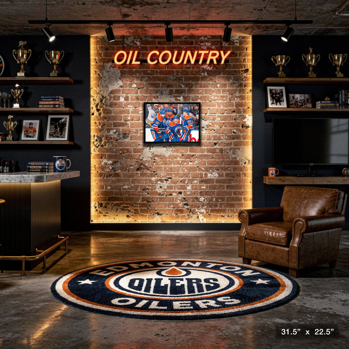 Edmonton Oilers 20x29 Unsigned Framed Canvas Celebration – View 4 – Frameworth