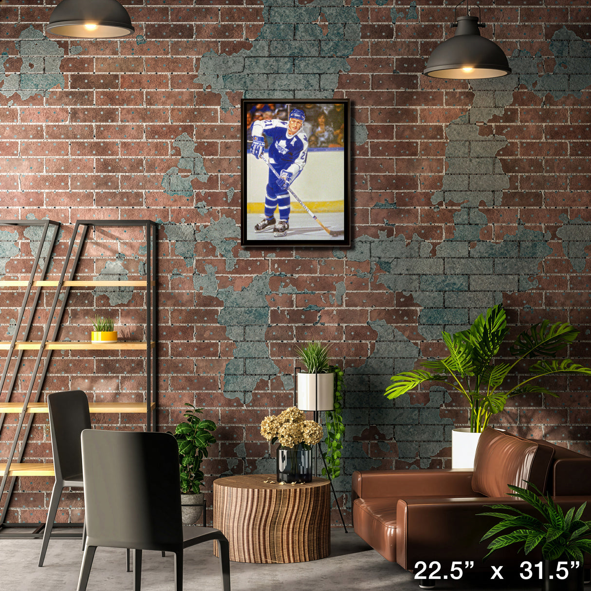 Borje Salming 20x29 Unsigned Framed Canvas Maple Leafs Blue Action-V – Lifestyle – Frameworth