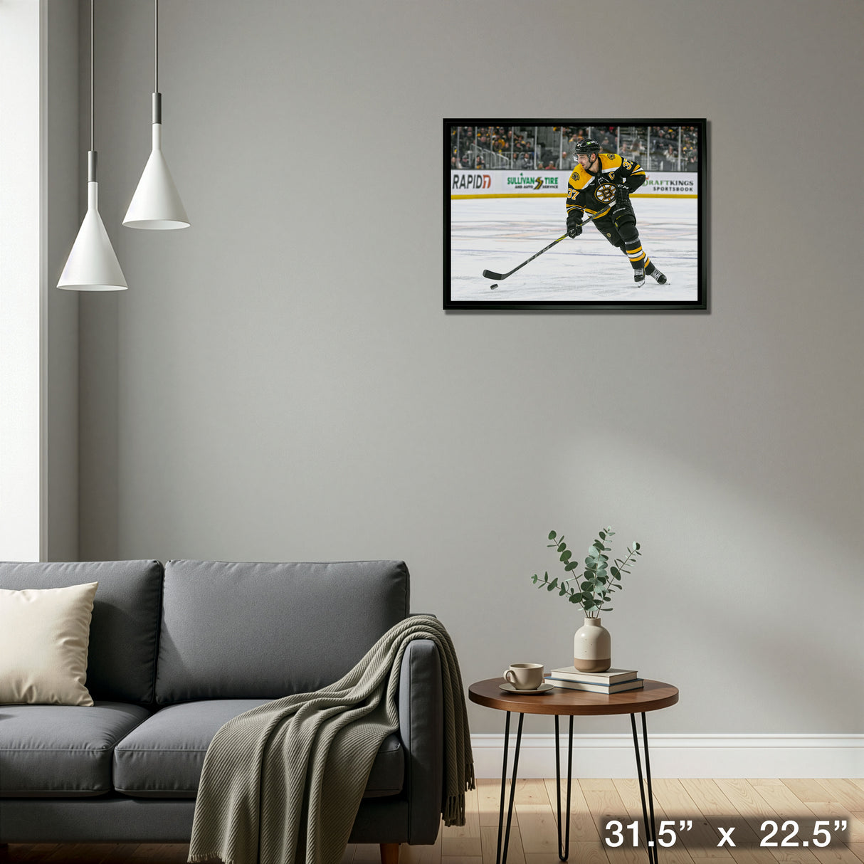Patrice Bergeron 20x29 Framed Canvas Boston Bruins – Detail – Frameworth