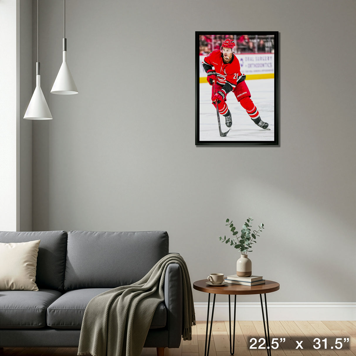 Sebastian Aho 20x29 Framed Canvas Carolina Hurricanes – Detail – Frameworth