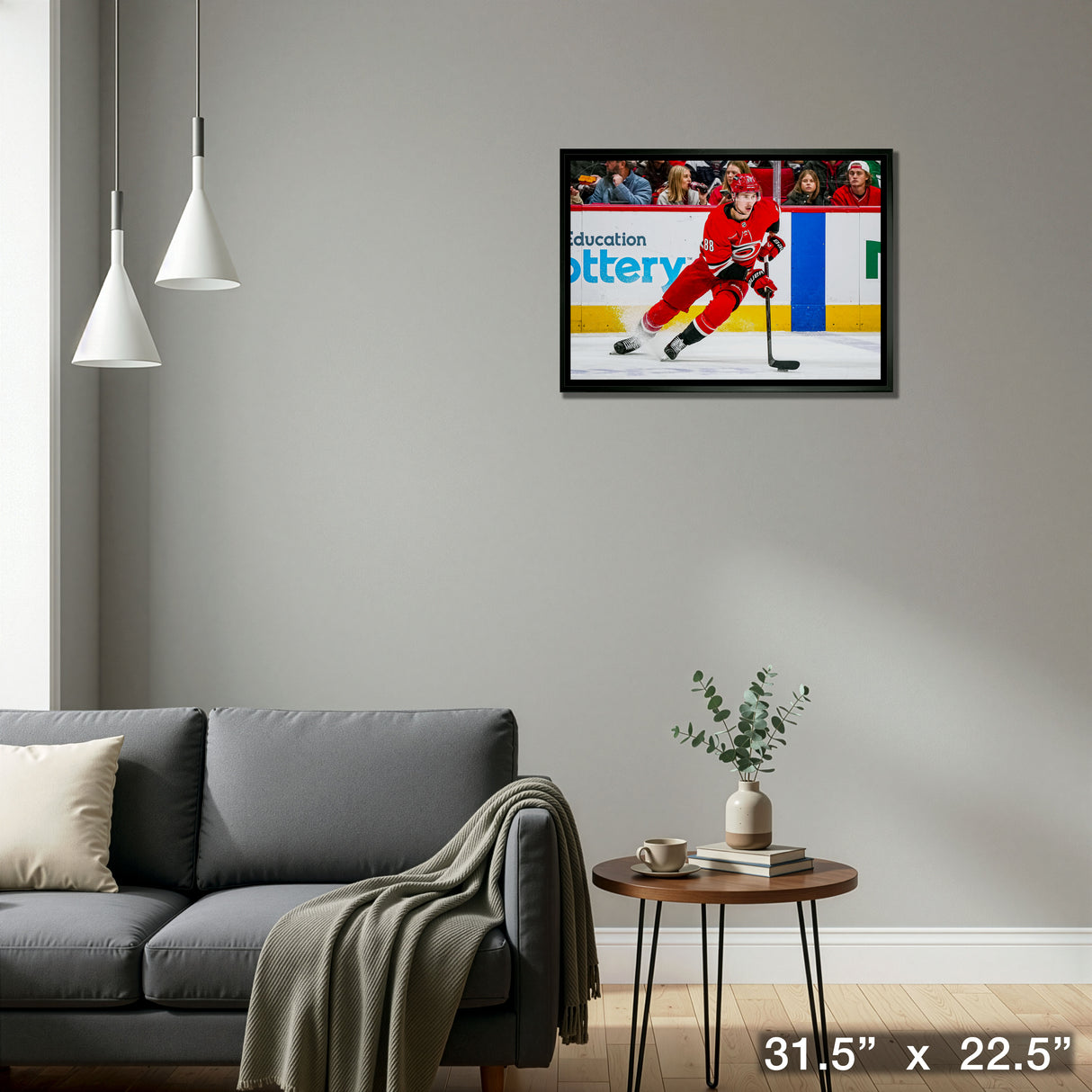 Martin Necas 20x29 Framed Canvas | Carolina Hurricanes – Detail – Frameworth
