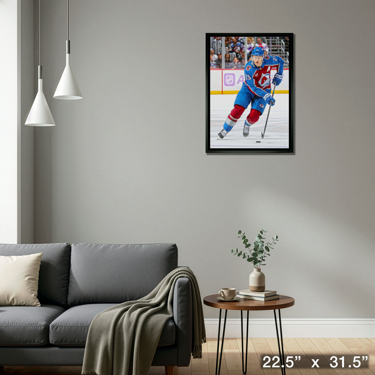 Nathan MacKinnon 20x29 Framed Canvas Colorado Avalanche – Detail – Frameworth
