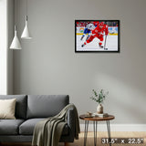 Lucas Raymond 20x29 Framed Canvas Detroit Red Wings – Detail – Frameworth