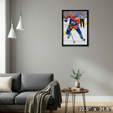 Leon Draisaitl 20x29 Framed Canvas Edmonton Oilers – Detail – Frameworth