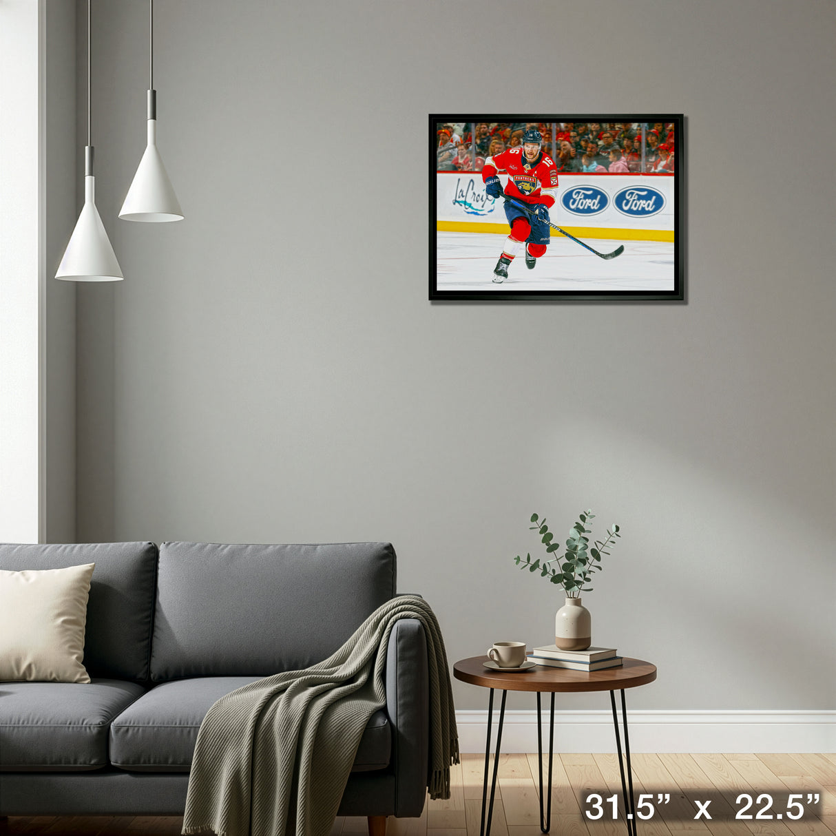 Aleksander Barkov 20x29 Framed Canvas Florida Panthers – Detail – Frameworth