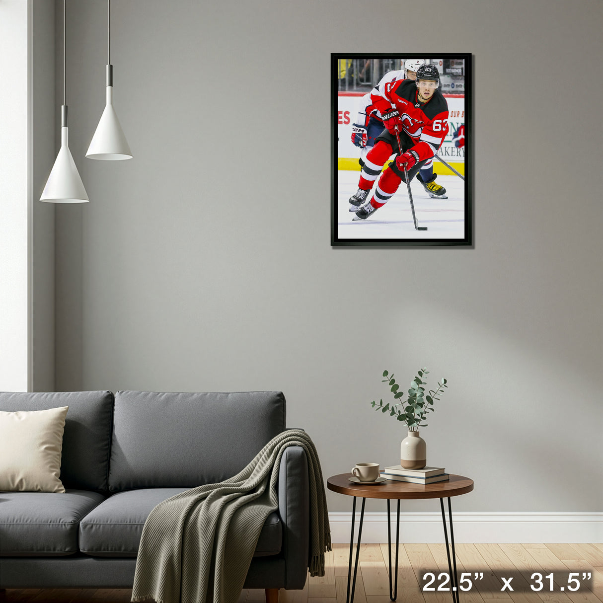 Jesper Bratt 20x29 Framed Canvas New Jersey Devils – Detail – Frameworth