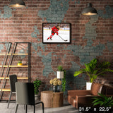 Nico Hischier 20x29 Framed Canvas New Jersey Devils – Lifestyle – Frameworth