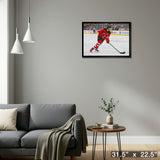 Nico Hischier 20x29 Framed Canvas New Jersey Devils – Detail – Frameworth