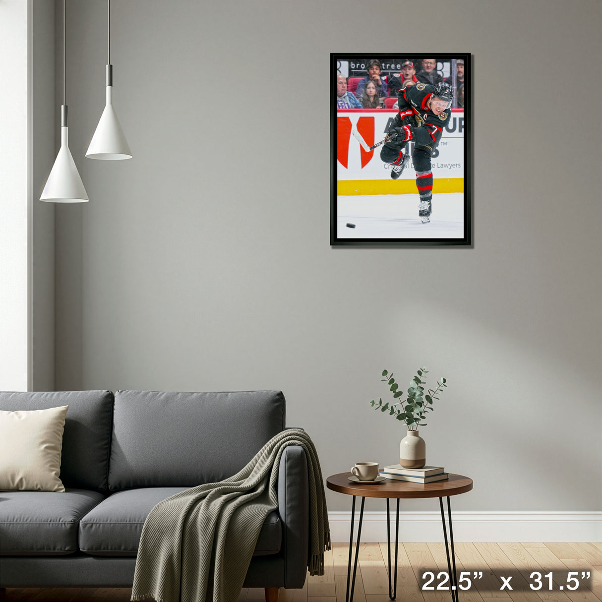 Brady Tkachuk 20x29 Framed Canvas Ottawa Senators – Detail – Frameworth